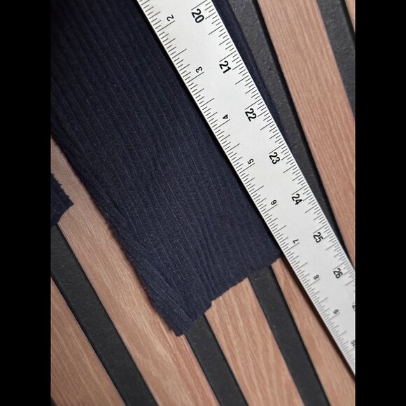 Nation LTD Polo Shirt Large Womens Blue Navy Long Sleeve Ribbed Modal Stretch - Picture 5 of 7